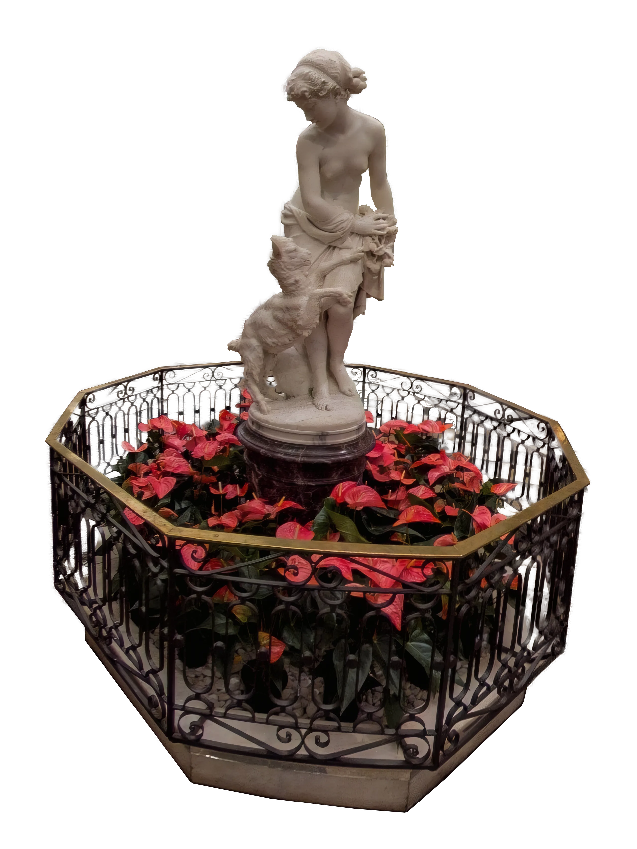 Estátua e Canteiro Palace Hotel